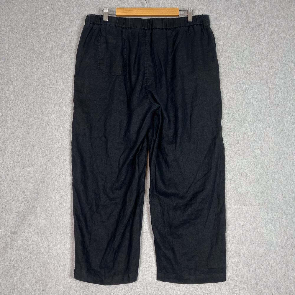 Quince Black 100% European Linen Cropped High Waisted Pants Size XL - Picture 5 of 14